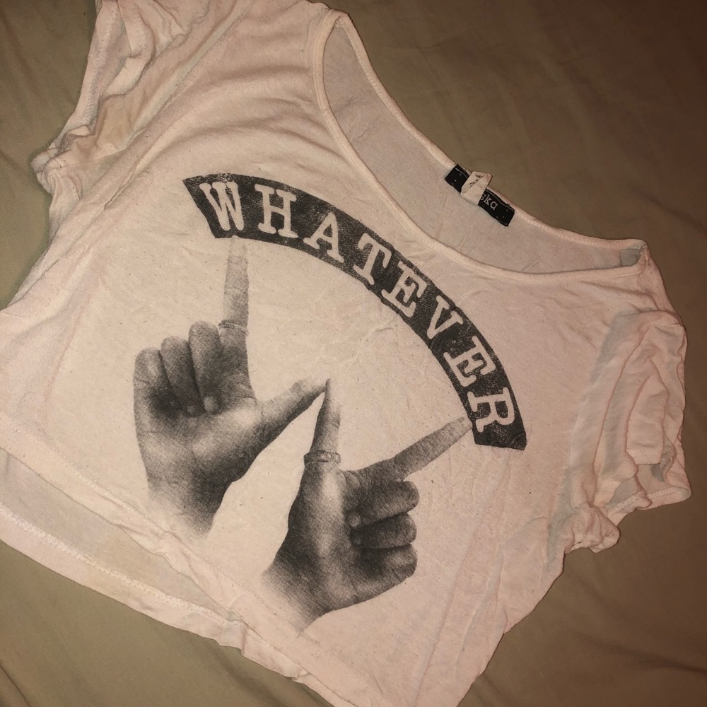 Graphic T “Whatever” crop top size sm/med